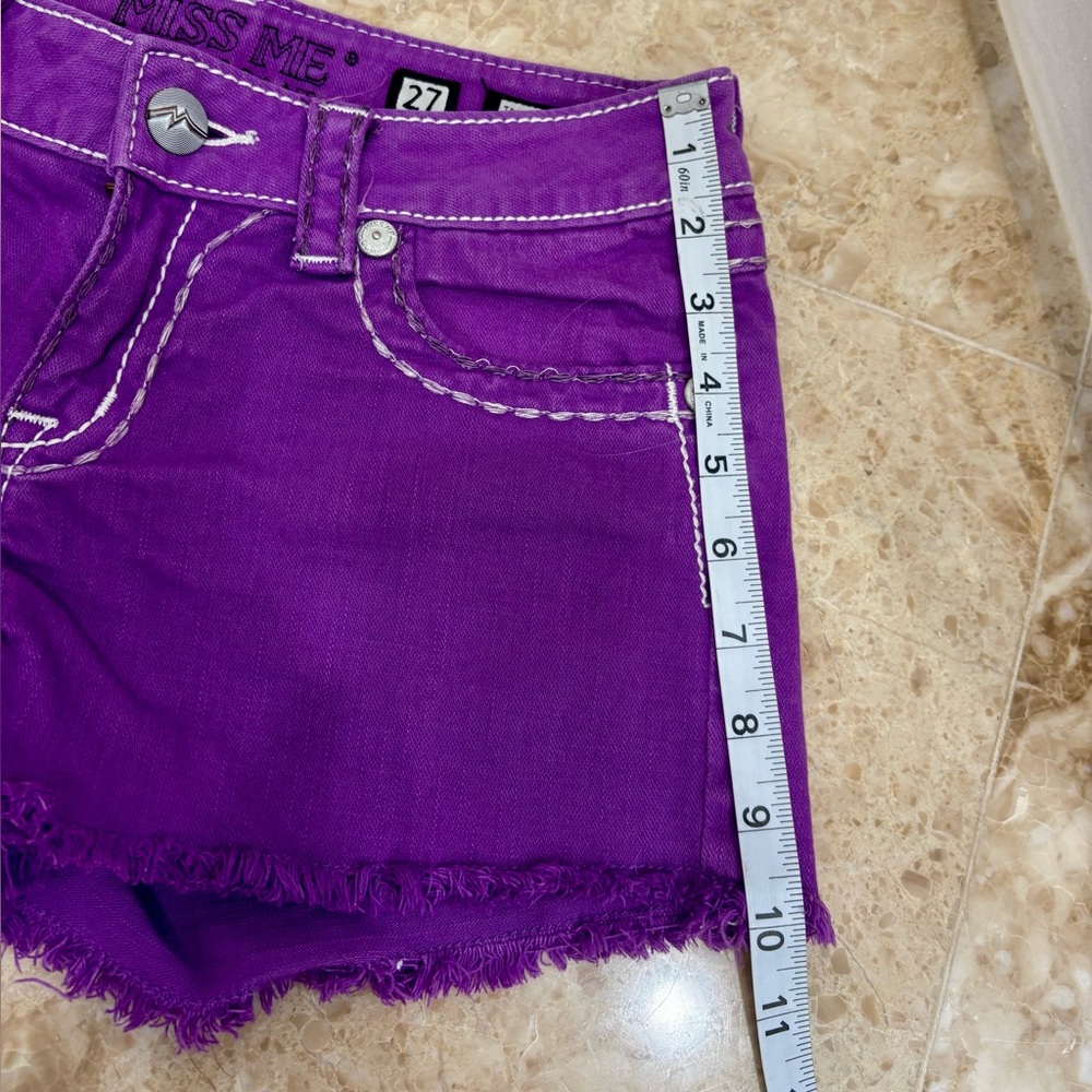 Miss Me Purple Women's Denim Shorts - Picture 7 of 7